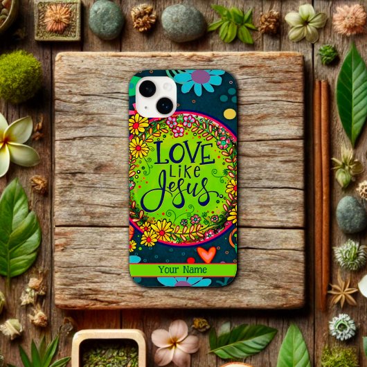 Liefde als Jezus Bloemen gepersonaliseerde leuke w Case-Mate iPhone Case
