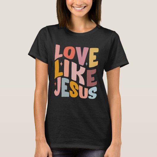 Liefde Als Jezus Christelijk Bijbelvers Preppy 1 T-shirt (Voorkant)