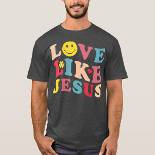 Liefde als Jezus Christelijk glimlach gezicht (2) T-shirt