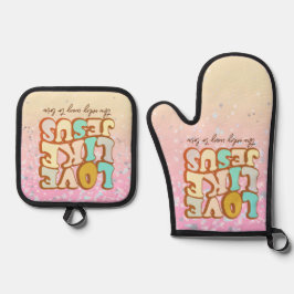 Liefde als Jezus Christelijk Ovenwant & Pannenlap Set