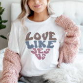 Liefde als Jezus Christelijke Faith Retro Heart T-shirt