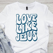 Liefde als Jezus Christelijke Retro T-shirt