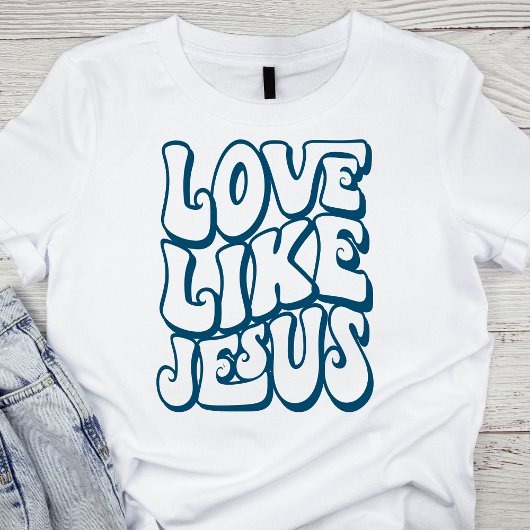 Liefde als Jezus Christelijke Retro T-shirt