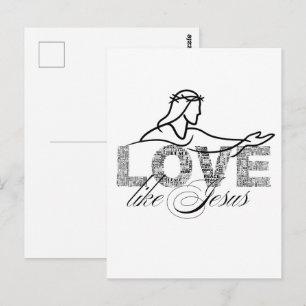 Liefde Als Jezus Christelijke Typografie Ontwerp Briefkaart