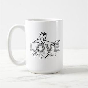 Liefde Als Jezus Christelijke Typografie Ontwerp Koffiemok