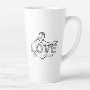 Liefde Als Jezus Christelijke Typografie Ontwerp Latte Mok