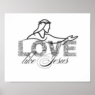 Liefde Als Jezus Christelijke Typografie Ontwerp Poster