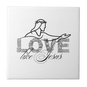 Liefde Als Jezus Christelijke Typografie Ontwerp Tegeltje
