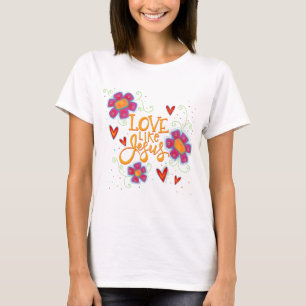 Liefde als Jezus Floral Inspirivity T-shirt