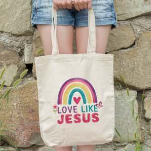 Liefde als Jezus, Geloof geïnspireerd Tote Bag