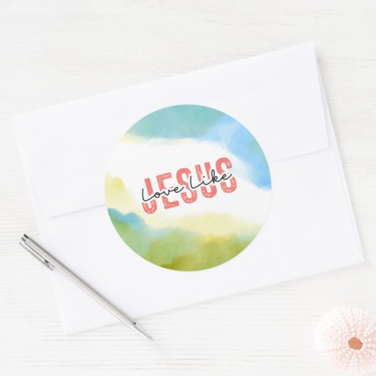 Liefde als Jezus Inspirerend Christelijke quote Ronde Sticker (Envelop)