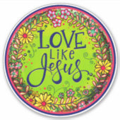Liefde als Jezus inspirerende leuke bloemen inspir Sticker (Voorkant)