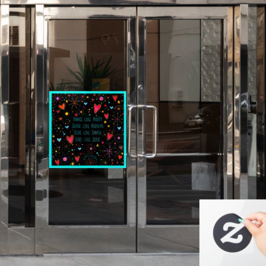 Liefde als Jezus! "Inspiron" Windows Cling Raamsticker (Kantoordeur)