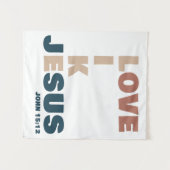 Liefde als Jezus – Johannes 15:12 Christelijke Vro Wandkleed (Voorkant (horizontaal))