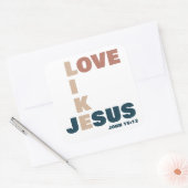 Liefde als Jezus - Johannes 15:12 Vrouwen Christel Vierkante Sticker (Envelop)