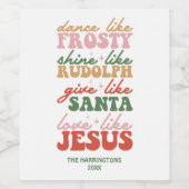 Liefde als Jezus Kerst Religieus Wijn Etiket (Enkel label)