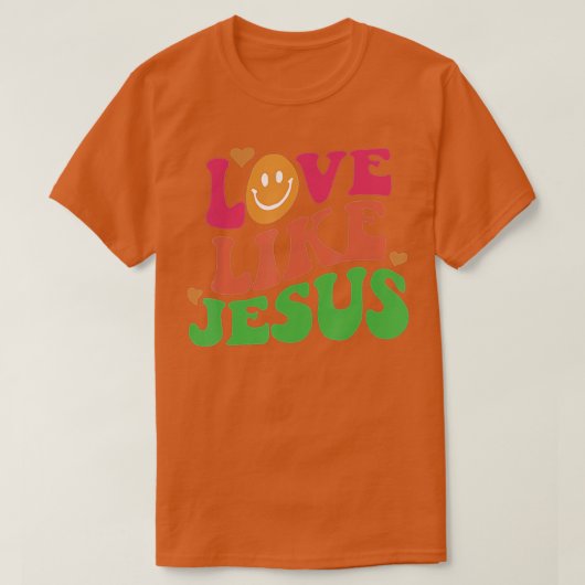 Liefde als Jezus positieve katholieke preppy Retro T-shirt (Design voorkant)
