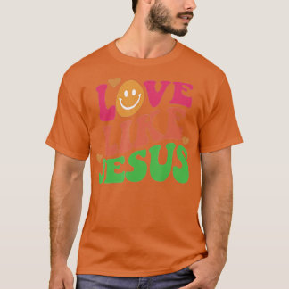 Liefde als Jezus positieve katholieke preppy Retro T-shirt