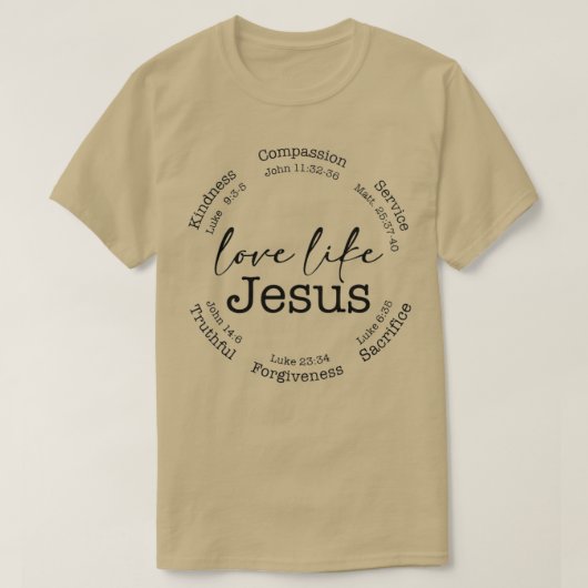 Liefde als Jezus positieve katholieke preppy Retro T-shirt (Design voorkant)