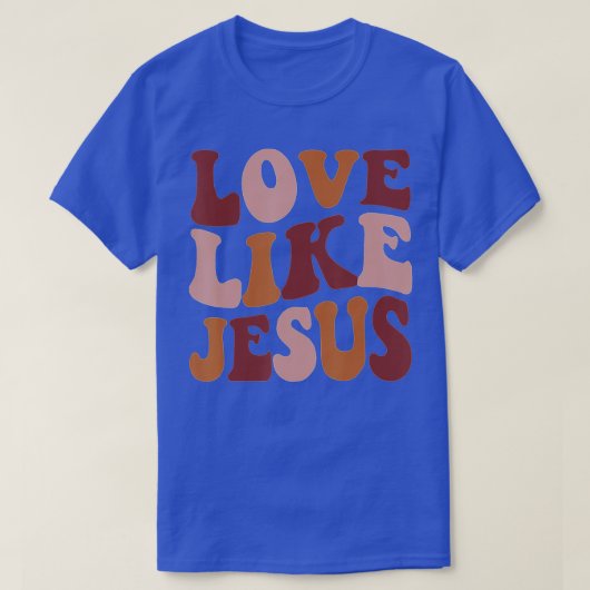Liefde als Jezus positieve katholieke preppy Retro T-shirt (Design voorkant)