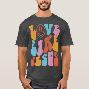 Liefde als Jezus positieve katholieke preppy Retro T-shirt