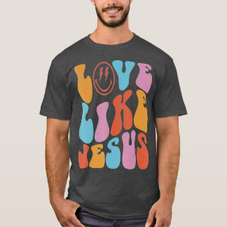 Liefde als Jezus positieve katholieke preppy Retro T-shirt