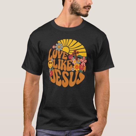 Liefde als Jezus Religieuze God Christelijke Bloem T-shirt (Voorkant)
