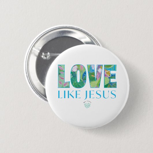 Liefde als Jezus Ronde Button 5,7 Cm (Voorkant /achterkant)