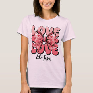 Liefde Als Jezus Roze Harten Boog Christelijk Gelo T-shirt