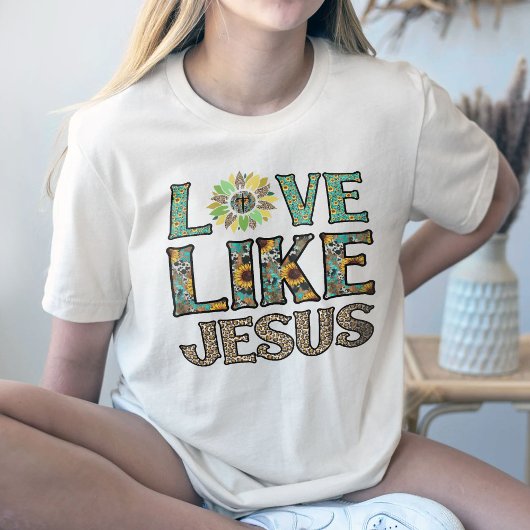 Liefde als Jezus Shirt, Western Christelijk T-shirt