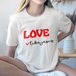 Liefde als Jezus Shirt, Westerne Christelijke T-Sh T-shirt