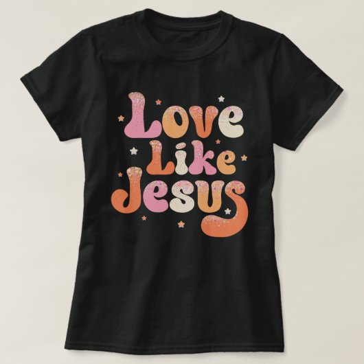 Liefde als Jezus T-Shirt, Kleur Jezus T-shirt (Design voorkant)