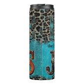 Liefde als Jezus Turquoise Patroon Thermosbeker (Achterkant)