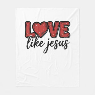 Liefde als Jezus Vintage Christelijk T-shirt ontwe Fleece Deken