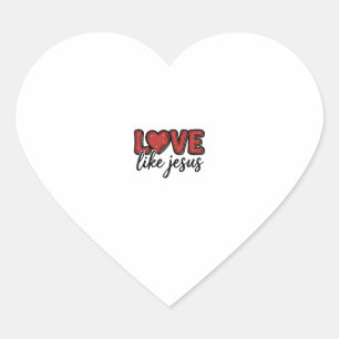Liefde als Jezus Vintage Christelijk T-shirt ontwe Hart Sticker