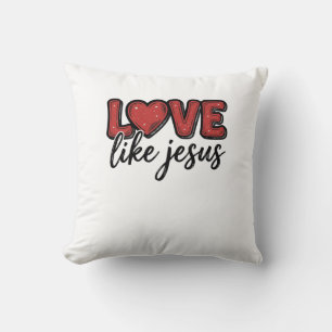 Liefde Als Jezus Vintage Christelijk T-Shirt Ontwe Kussen