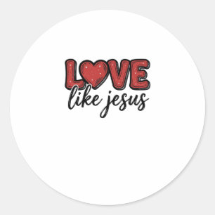 Liefde als Jezus Vintage Christelijk T-shirt ontwe Ronde Sticker