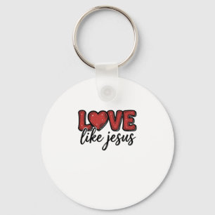 Liefde als Jezus Vintage Christelijk T-shirt ontwe Sleutelhanger