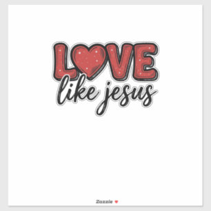 Liefde als Jezus Vintage Christelijk T-shirt ontwe Sticker