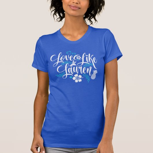 Liefde als Lauren Hibiscus Flowers & Hummingbird T T-shirt (Voorkant)