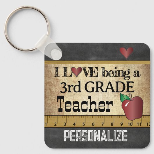 Liefde als leerkracht van de derde klas sleutelhanger (Voorkant)