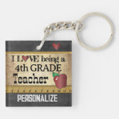 Liefde als leraar in de vierde klas sleutelhanger (Achterkant)