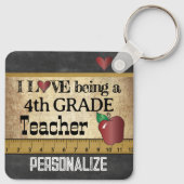 Liefde als leraar in de vierde klas sleutelhanger (Achterkant)