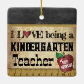 Liefde als leraar Kindergarten |  Cerami Keramisch Ornament (Achterkant)