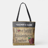 Liefde als leraar Kindergarten | DIY-naam Tote Bag (Achterkant)