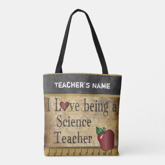 Liefde als leraar wetenschap | DIY-naam Tote Bag (Achterkant)