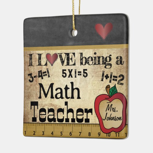 Liefde als leraar Wiskunde (Editable) Keramisch Ornament (Links)