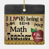 Liefde als leraar Wiskunde (Editable) Keramisch Ornament (Achterkant)