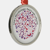 Liefde als microbioloog metalen ornament (Rechts)