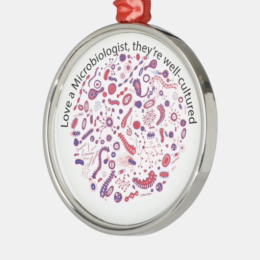 Liefde als microbioloog metalen ornament (Links)